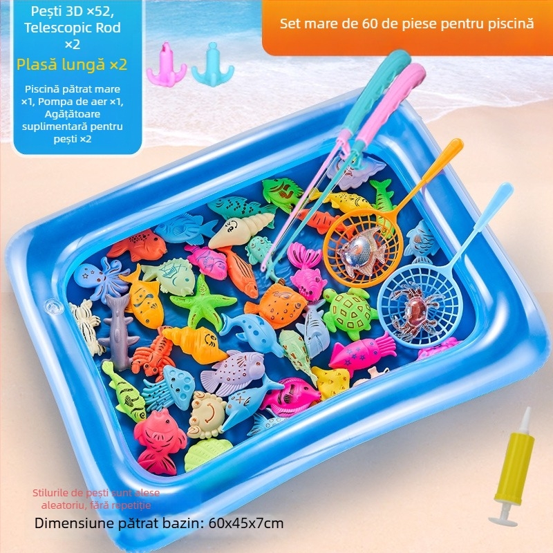 Set de pescuit cu inducție magnetică, educațional pentru 4–6 ani, îmbunătățește coordonarea mână-occhi și interacțiunea părinte-copil — Double Shell