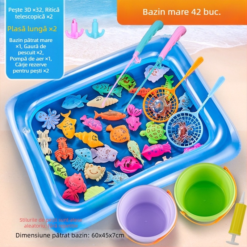 Set de pescuit cu inducție magnetică, educațional pentru 4–6 ani, îmbunătățește coordonarea mână-occhi și interacțiunea părinte-copil — Double Shell