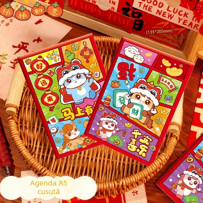 Little hang's house Caiet Cartoon, legare cu ață, hârtie din pastă de lemn brută, 70 g/m², 50–100 pagini