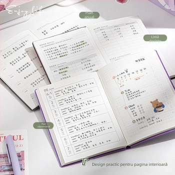 Blocnotes Four Seasons: planificator de buzunar portabil pentru 2026, stil minimalist, hârtie Dowling, 65 g, 100–200 de pagini, legare cu șnur și adeziv