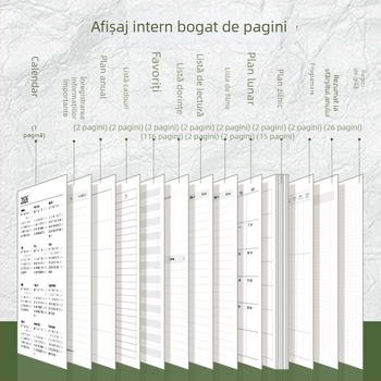 Blocnotes Four Seasons: planificator de buzunar portabil pentru 2026, stil minimalist, hârtie Dowling, 65 g, 100–200 de pagini, legare cu șnur și adeziv