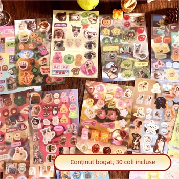 Carte de autocolante pentru colaj cu motive în stil antic, hârtie lucioasă, imprimare UV, unisex, Yu xian