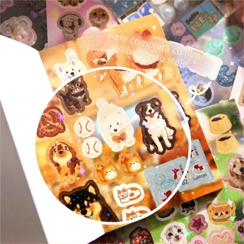 Carte de autocolante pentru colaj cu motive în stil antic, hârtie lucioasă, imprimare UV, unisex, Yu xian