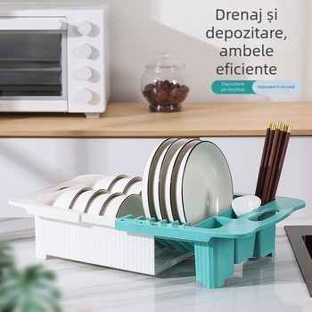 Raft de drenaj pentru vase din plastic, extensibil, depozitare farfurii și boluri, stil modern minimalist, Shihui, lansat în 2022