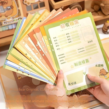 Agenda de colegi cu animale desenate — hârtie originală din pulpă, legare cu foi detașabile, imprimare logo disponibilă, cadou potrivit