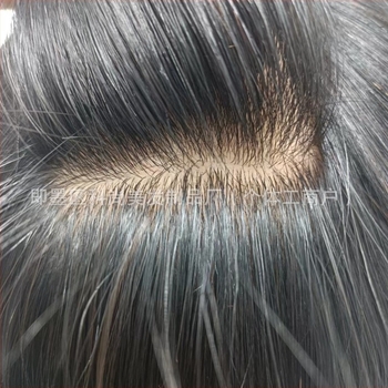 Perucă masculină cu cap Nine-Point – păr uman, complet lucrată manual, acoperire pentru căderea părului, fără vopsire sau îndreptare