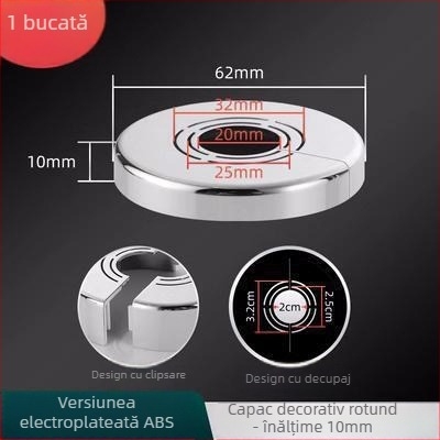 Capac decorativ pentru robinet unghiular de duș — Material ABS, Stil Lux ușor, Personalizabil, Compatibil cu etichetă privată