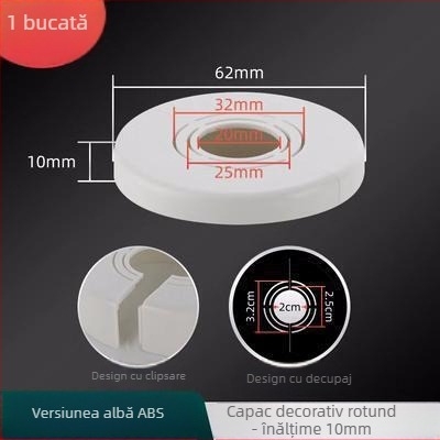 Capac decorativ pentru robinet unghiular de duș — Material ABS, Stil Lux ușor, Personalizabil, Compatibil cu etichetă privată