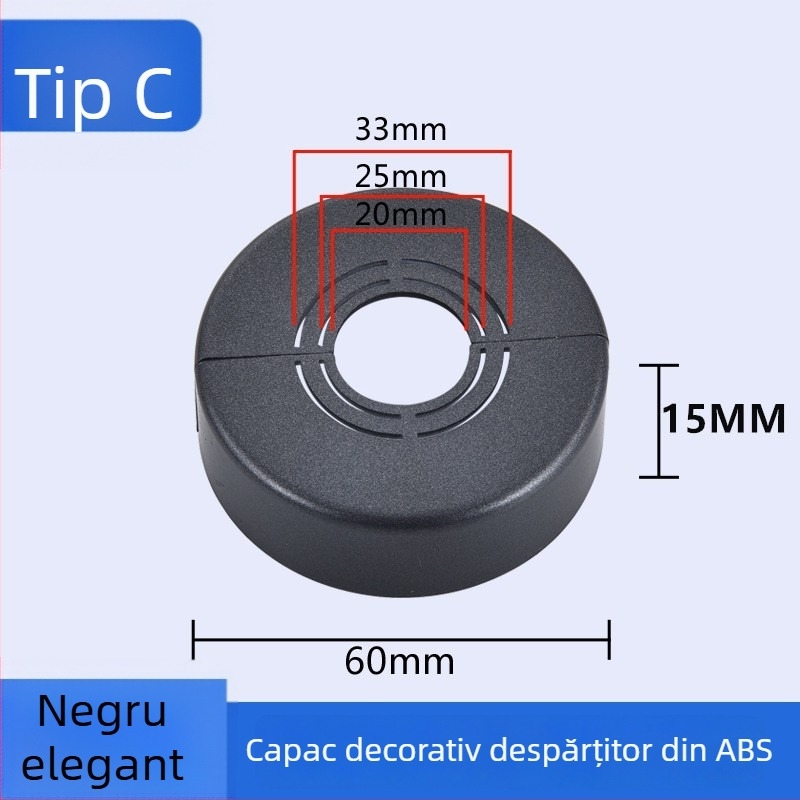 Capac decorativ pentru robinet unghiular de duș — Material ABS, Stil Lux ușor, Personalizabil, Compatibil cu etichetă privată