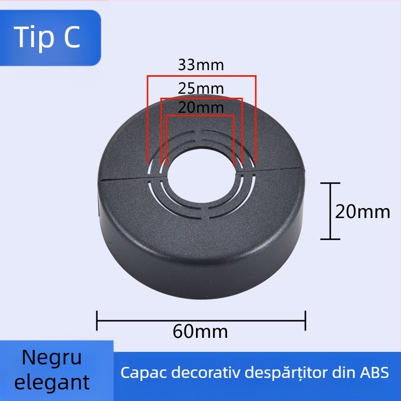 Capac decorativ pentru robinet unghiular de duș — Material ABS, Stil Lux ușor, Personalizabil, Compatibil cu etichetă privată