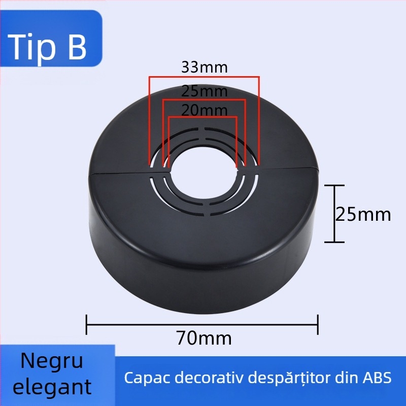 Capac decorativ pentru robinet unghiular de duș — Material ABS, Stil Lux ușor, Personalizabil, Compatibil cu etichetă privată