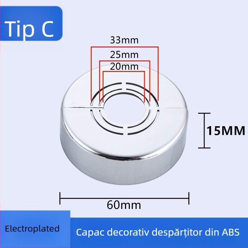 Capac decorativ pentru robinet unghiular de duș — Material ABS, Stil Lux ușor, Personalizabil, Compatibil cu etichetă privată