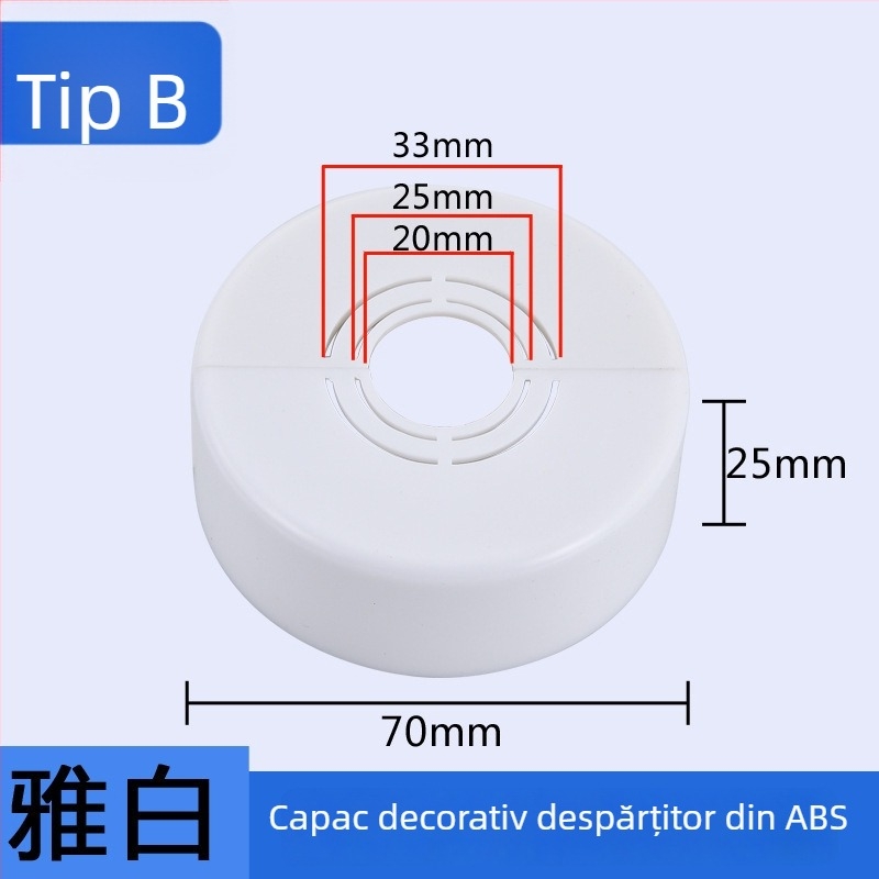 Capac decorativ pentru robinet unghiular de duș — Material ABS, Stil Lux ușor, Personalizabil, Compatibil cu etichetă privată