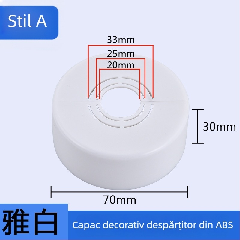 Capac decorativ pentru robinet unghiular de duș — Material ABS, Stil Lux ușor, Personalizabil, Compatibil cu etichetă privată
