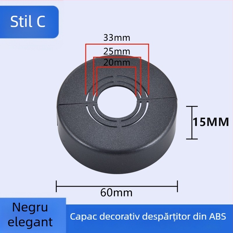 Capac decorativ pentru robinet unghiular de duș — Material ABS, Stil Lux ușor, Personalizabil, Compatibil cu etichetă privată