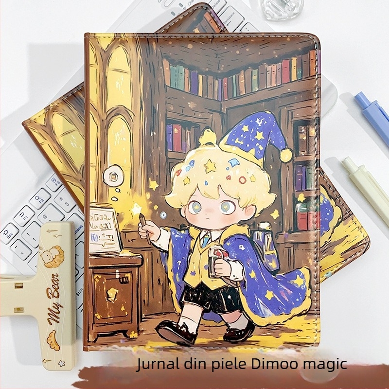 Caiet cu copertă PU, legare cu adeziv, 100–200 pagini, hârtie din pulpă de lemn, stil desen animat drăguț