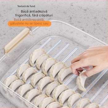 Cutie de depozitare pentru dumplings (design cu mai multe niveluri; stil chinezesc nou; material PP; portabil; conservarea prospețimii)