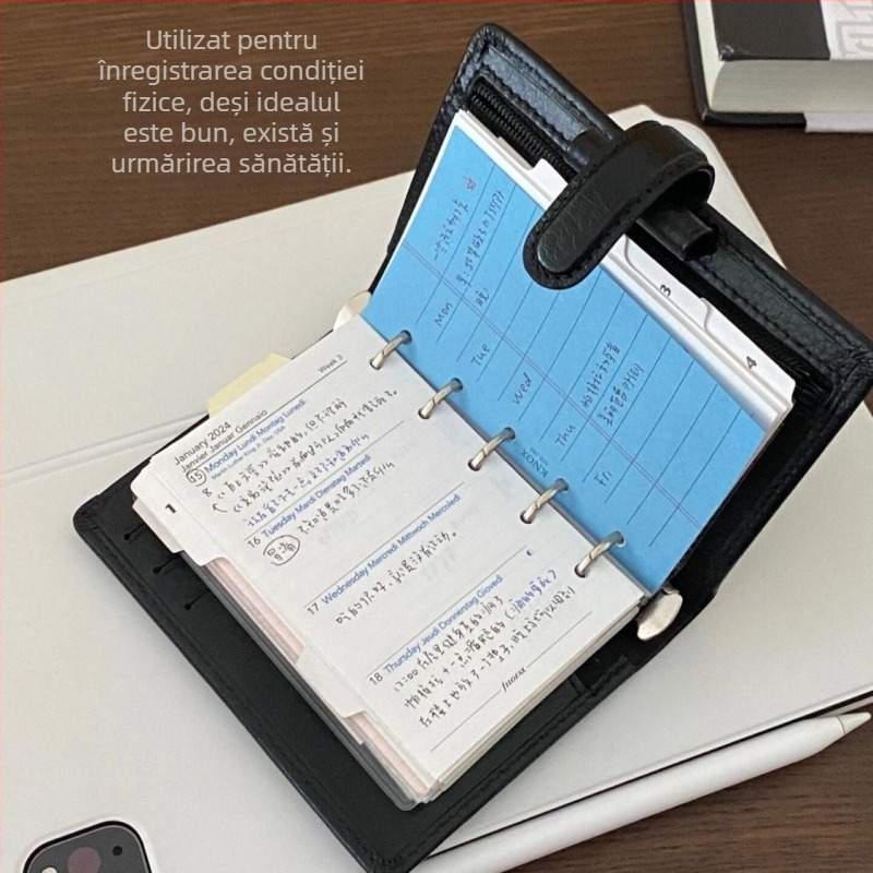 Notebook cu foi detașabile, copertă din hârtie, pagini din pulpă de lemn, hârtie 40 g/m², stil birou