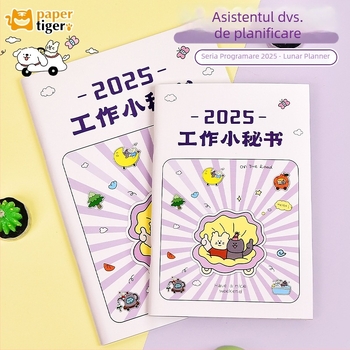 Notepad Paper Tiger — hârtie 70 gsm, copertă din hârtie, 50 pagini, stil japonez-coreean drăguț, planner săptămânal pentru elevi