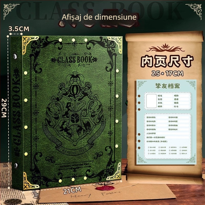 Carte de amintiri pentru clasa a VI-a a gimnaziului — Registru cu colegi și carnet de adrese, pagini creative (FD1216114122, Legătorie: Altul, Material copertă: Altul, Material interior: Altul)