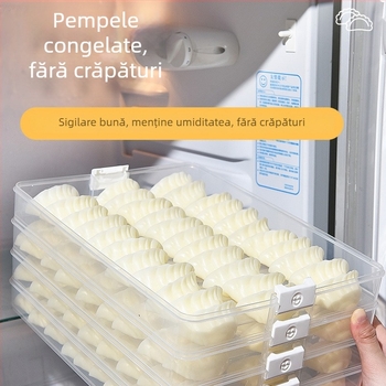 Otu Ou Tavă multilayer pentru dumplings - din plastic, pentru depozitare în frigider (Light Luxury; Multilayer; Plastic; Storage; Otu Ou)