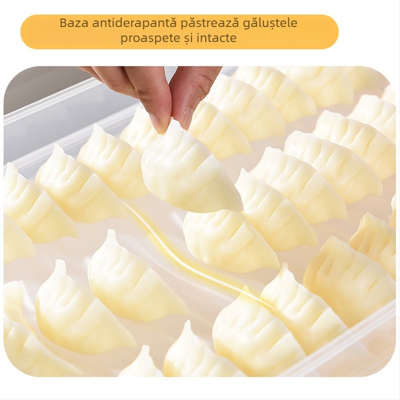 Otu Ou Tavă multilayer pentru dumplings - din plastic, pentru depozitare în frigider (Light Luxury; Multilayer; Plastic; Storage; Otu Ou)
