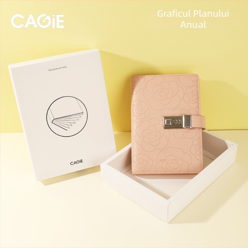 Jurnal cu lacăt – Copertă PU, Legare pe linie, Hârtie pulpă brută din lemn 100 g, 200–300 pagini