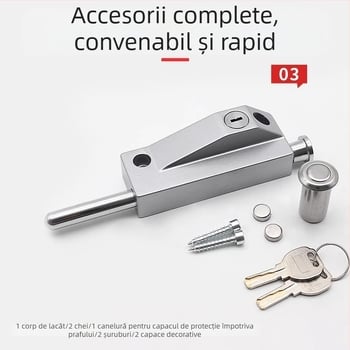 Încuietoare de podea tip A pentru ușă din sticlă încadrată, aliaj de aluminiu, electroplacat, Beronsel