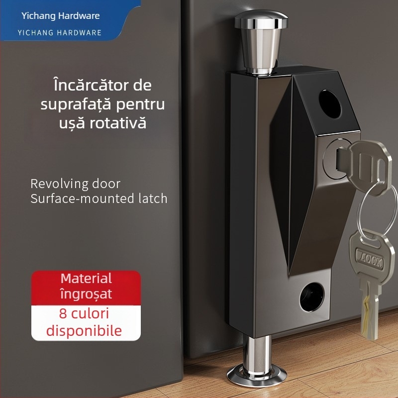 Încuietoare de podea tip A pentru ușă din sticlă încadrată, aliaj de aluminiu, electroplacat, Beronsel