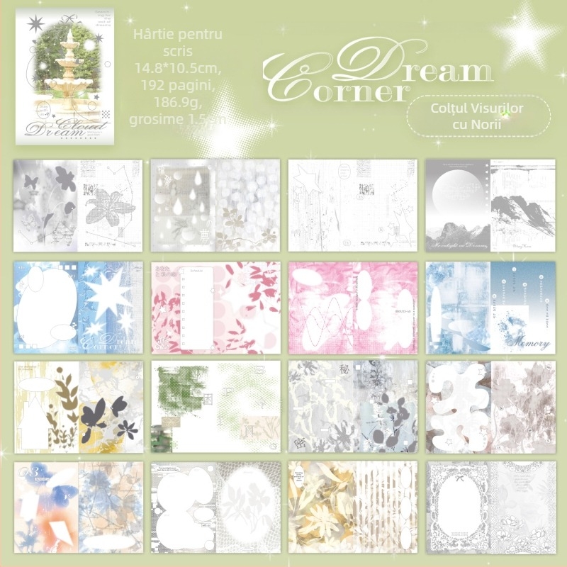 Jurnal Yu Xian — Dream Core Wind, copertă din hârtie cu ștampilă metalică, legare termoplastică, stil Dream Core Wind, lansare 2025-12-11