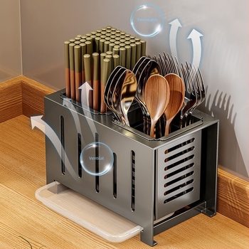 OSD suport pentru bețe din oțel inoxidabil 304, stil Nordic, design dreptunghiular, pentru blat de bucătărie (Material: oțel inoxidabil 304; Stil: Nordic; Design: Dreptunghiular; Poziție: Pe blat)