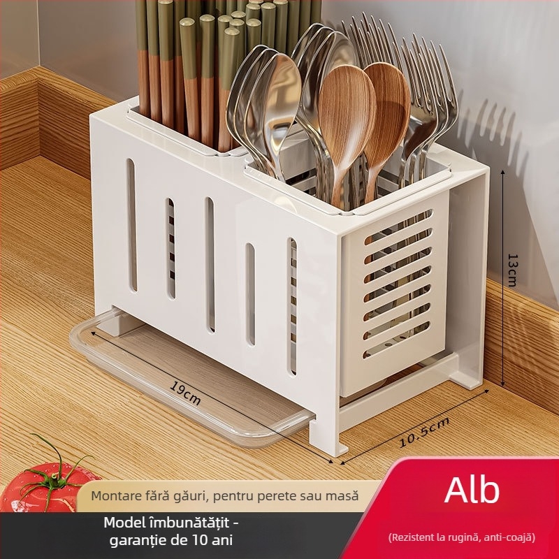 OSD suport pentru bețe din oțel inoxidabil 304, stil Nordic, design dreptunghiular, pentru blat de bucătărie (Material: oțel inoxidabil 304; Stil: Nordic; Design: Dreptunghiular; Poziție: Pe blat)