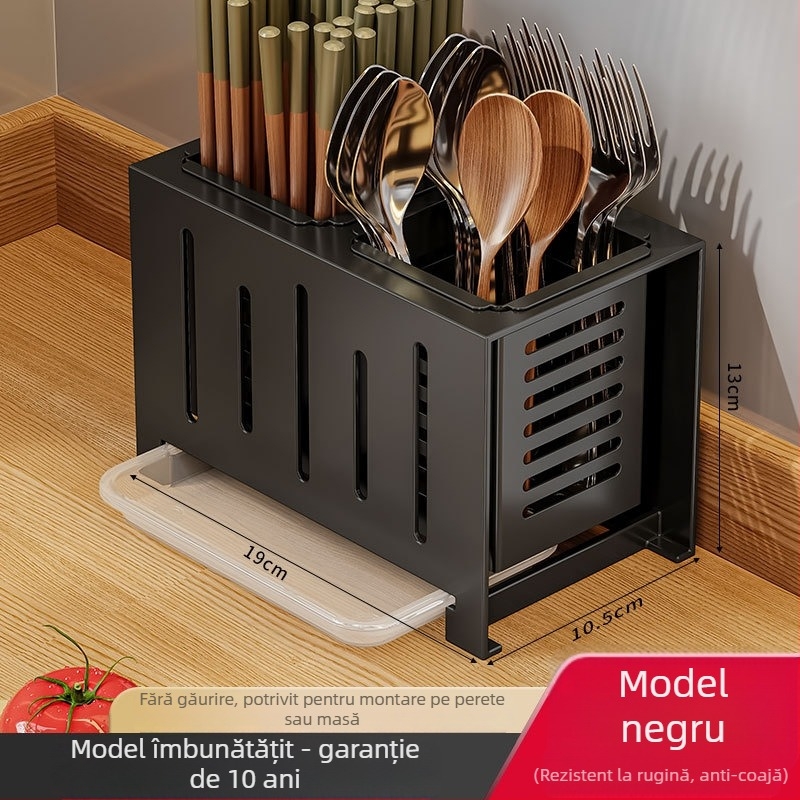 OSD suport pentru bețe din oțel inoxidabil 304, stil Nordic, design dreptunghiular, pentru blat de bucătărie (Material: oțel inoxidabil 304; Stil: Nordic; Design: Dreptunghiular; Poziție: Pe blat)