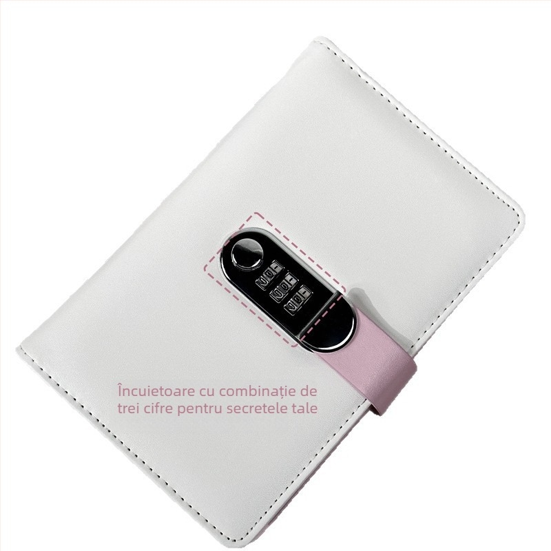 Caiet cu copertă PU și legare de tip binder, hârtie offset dublă, 60 foi, 80 gsm