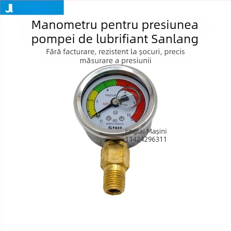 Manometru cu diafragmă, model 0-10MPA; intervalul 0-10 MPa; conexiuni: 1/4, M10×1, 12×1.25