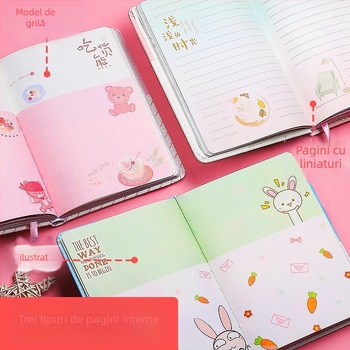 Jurnal ZH-020 cu husă PU, legare cu sârmă, hârtie Forest, 100-200 pagini, stil creativ