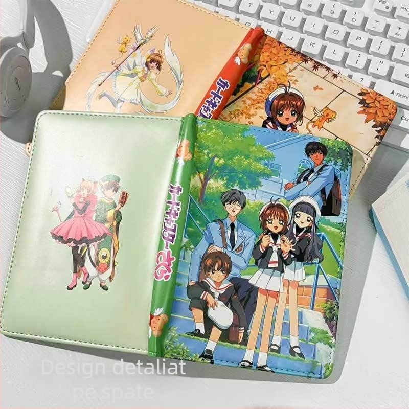 Jurnal cu husă din piele PU, legare cu ață, Dowling hârtie, 100 g greutate de hârtie, 100–200 pagini, stil cartoon drăguț japonez-coreean