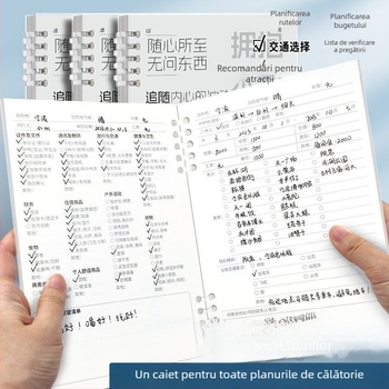 Caiet — cu legare tip binder, hârtie din pastă de lemn, 75 g, 1–50 pagini, estetic proaspăt și curat