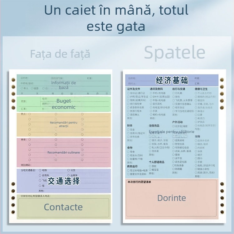 Caiet — cu legare tip binder, hârtie din pastă de lemn, 75 g, 1–50 pagini, estetic proaspăt și curat