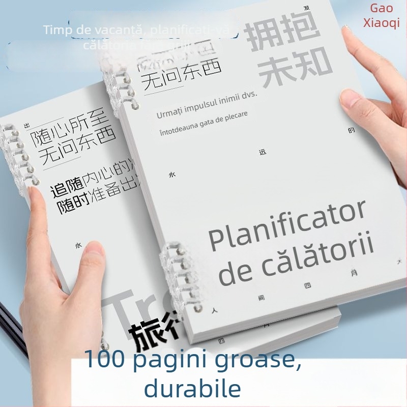 Caiet — cu legare tip binder, hârtie din pastă de lemn, 75 g, 1–50 pagini, estetic proaspăt și curat