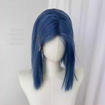 Perucă pentru păr scurt drept cu breton, fir rezistent la temperaturi înalte, mecanism de prelucrare, pentru femei