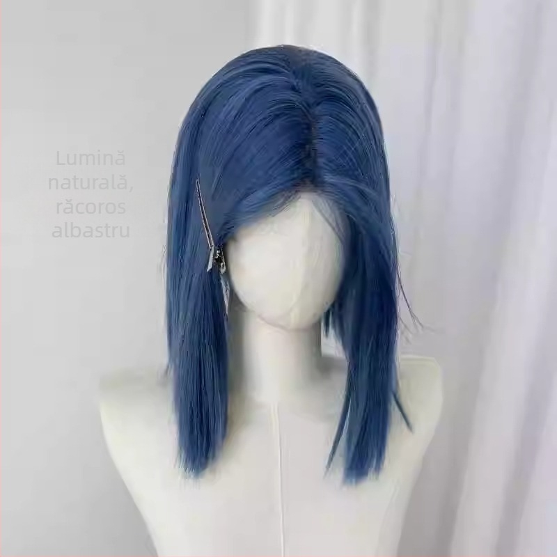 Perucă pentru păr scurt drept cu breton, fir rezistent la temperaturi înalte, mecanism de prelucrare, pentru femei