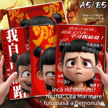 Caiet cu copertă din PVC și legare fără sârmă, hârtie Dowling 80 g, 56 de pagini, stil drăguț japonez și coreean