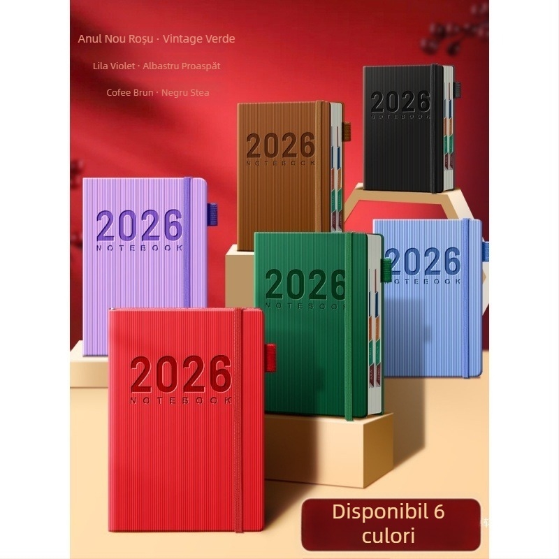 Caiet cu stil retro nostalgic, legare cu adeziv, hârtie din pulpă de lemn originală, 90 g/m², 200–300 de pagini