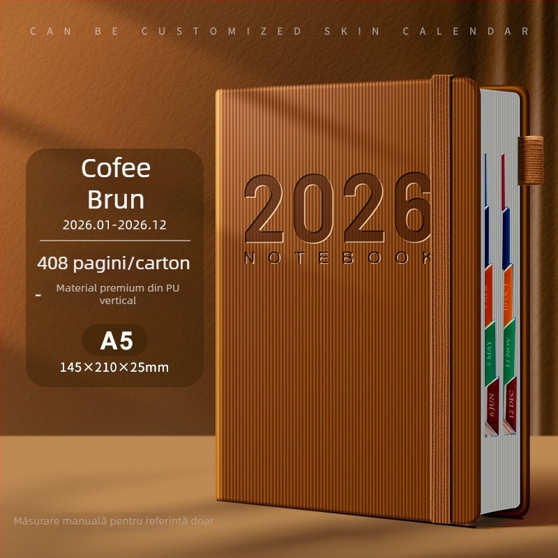 Caiet cu stil retro nostalgic, legare cu adeziv, hârtie din pulpă de lemn originală, 90 g/m², 200–300 de pagini