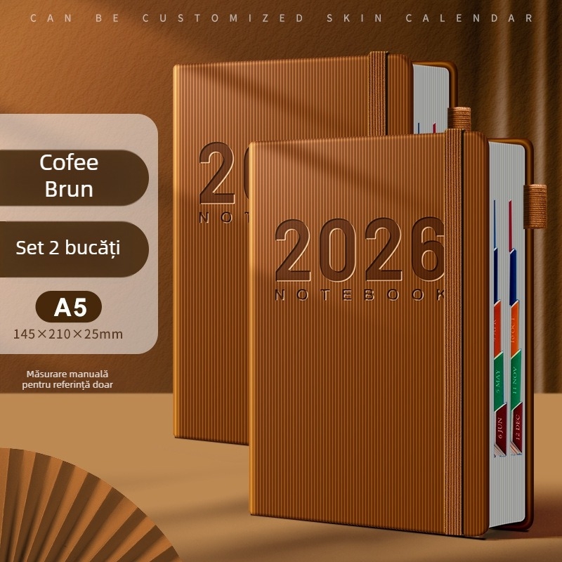 Caiet cu stil retro nostalgic, legare cu adeziv, hârtie din pulpă de lemn originală, 90 g/m², 200–300 de pagini