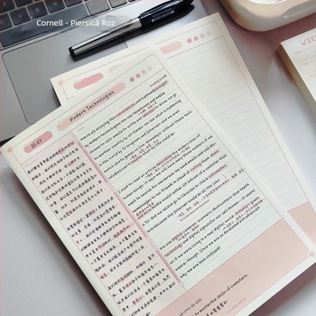 Bloc de notițe cu legare cu adeziv, copertă din hârtie, pagini din pulpă de lemn, 30 pagini, stil creativ la modă