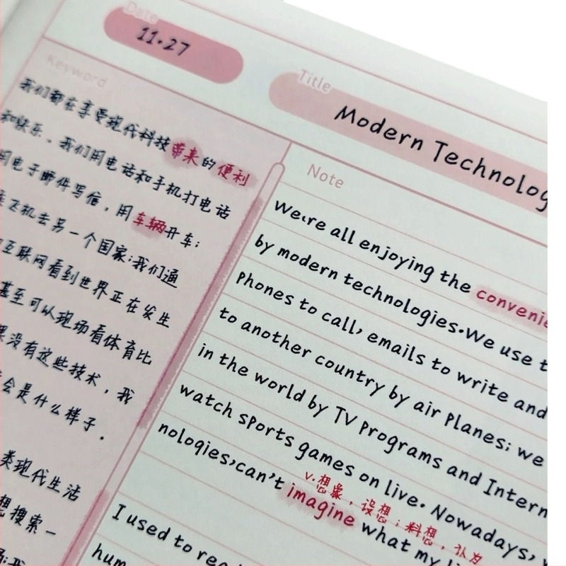 Bloc de notițe cu legare cu adeziv, copertă din hârtie, pagini din pulpă de lemn, 30 pagini, stil creativ la modă