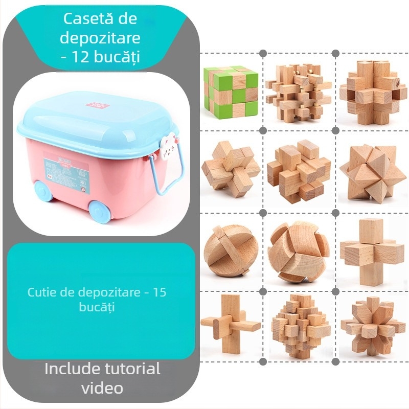 Set Kongming Lock Luban Ball – Puzzle cu nouă inele conectate, Lerth, pentru copii 4–6 ani