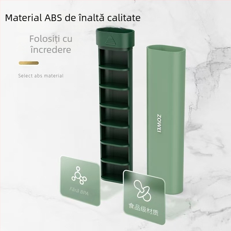 Cutie portabilă pentru pastile, 7 zile, compartimente sigilate și capac, ABS plastic, organizator pentru trei mese pe zi, stil japonez